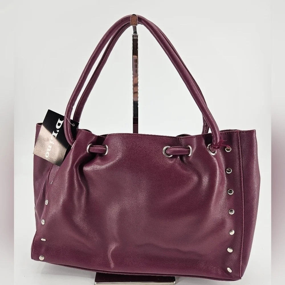 NWT D' Lino Purple Studded Purse Satchel Bag